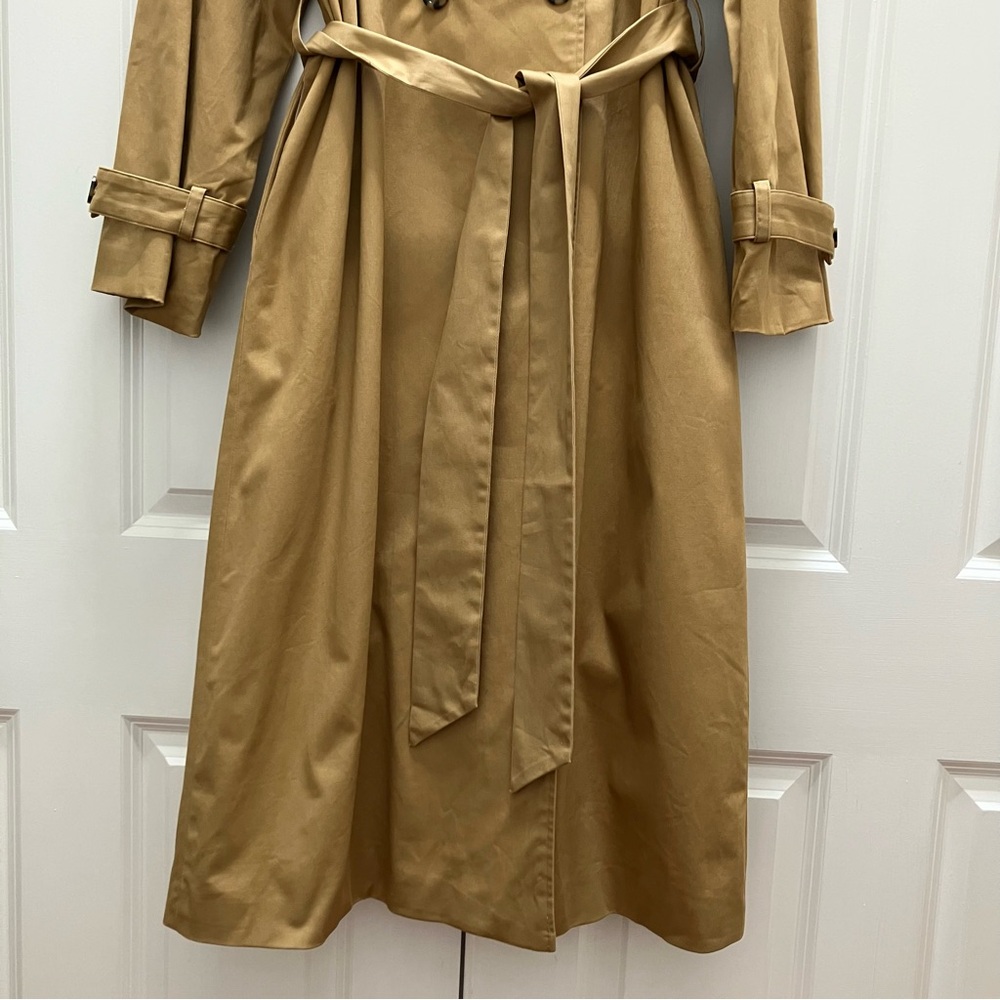 Favorite Daughter The Charles Trench Coat Sand Khaki Tan Long Classic Belted M - Picture 3 of 14